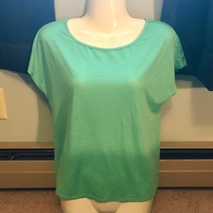 NWOT Teal Textured Oversized Blouse Short Sleeve T-Shirt Women's Size X-Small XS